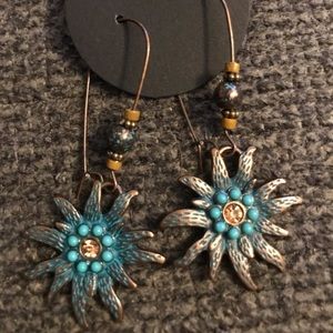 Bronze and Turquoise Earrings